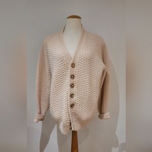 Women's Cream Button-Up Sweater